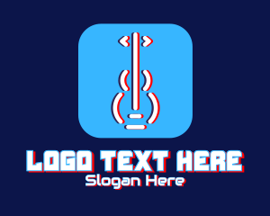 Guitar Lesson - Glitchy Guitar App logo design