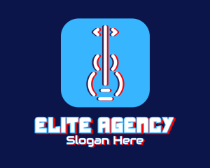Online - Glitchy Guitar App logo design