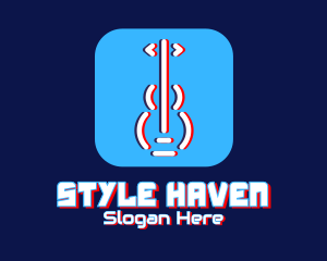 Music - Glitchy Guitar App logo design