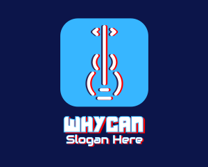 Anaglyph - Glitchy Guitar App logo design