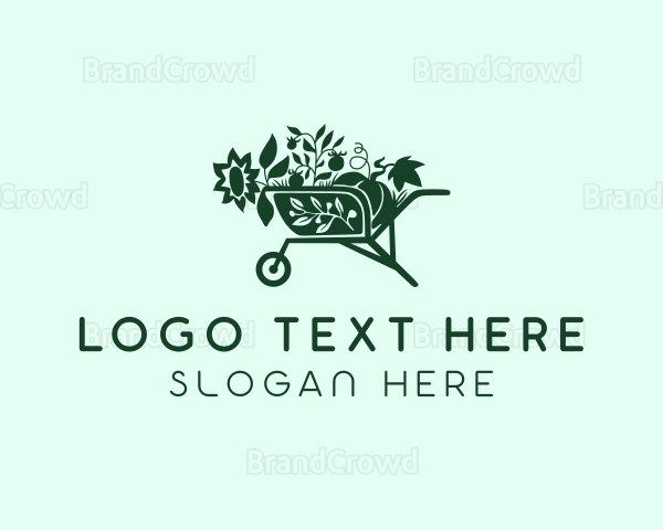 Landscaping Garden Wheelbarrow Logo