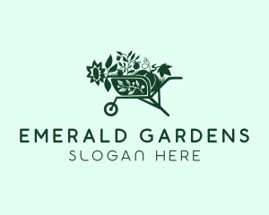 Landscaping Garden Wheelbarrow logo design