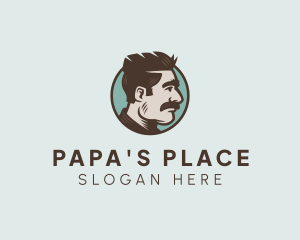 Male Dad  Barbershop  logo design