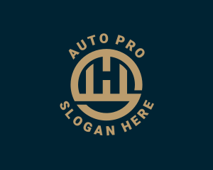 Letter H - Modern Industrial Badge logo design