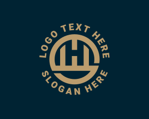 Letter H - Modern Industrial Badge logo design