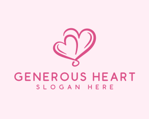 Heart Couple Romance logo design