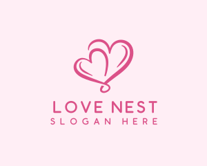 Heart Couple Romance logo design