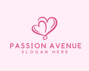 Passion - Heart Couple Romance logo design