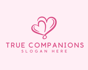 Friendship - Heart Couple Romance logo design