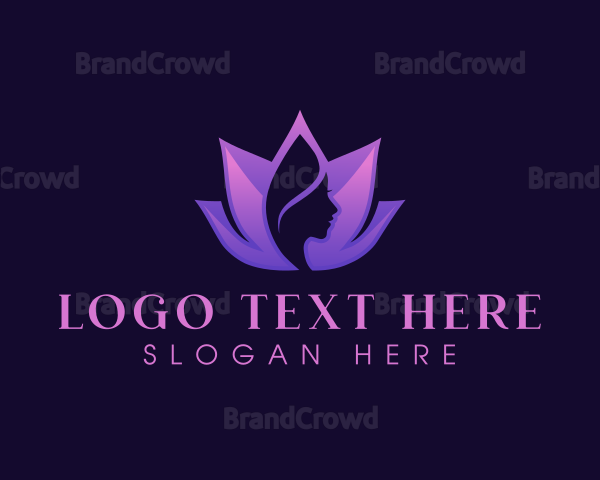 Woman Beauty Lotus Logo