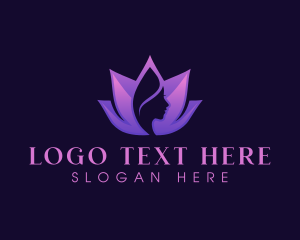 Massage - Woman Beauty Lotus logo design