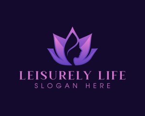 Woman Beauty Lotus logo design