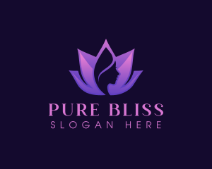 Woman Beauty Lotus logo design