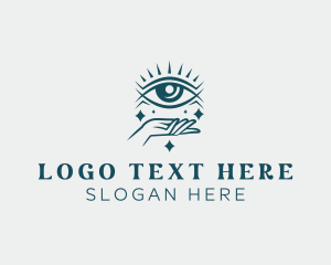 Fortune Telling - Mystical Eye Hand logo design