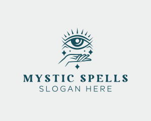 Witch - Mystical Eye Hand logo design