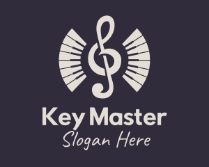 Keys - G Clef Piano Keys logo design
