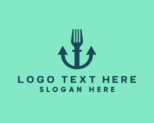 Blue Fork - Anchor Fork Restaurant logo design