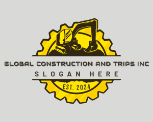 Excavator Demolition Machinery Logo