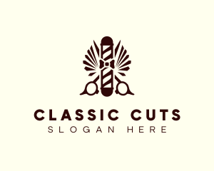 Barber Shop - Scissor Barber Shop Stylist logo design