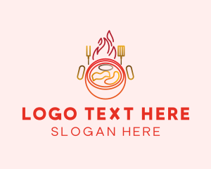 Steak House - Red Grill Barbecue logo design