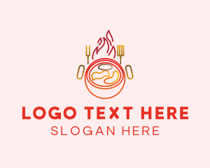 Food - Red Grill Barbecue logo design