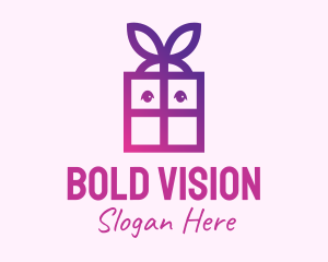 Violet Present Gift Box logo design