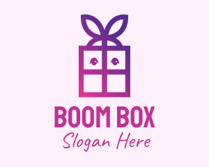 Violet Present Gift Box logo design