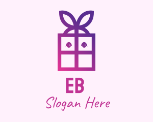 Violet Present Gift Box logo design