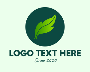 Round - Green Organic Leaf logo design