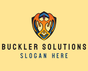 Buckler - Phoenix Bird Shield logo design