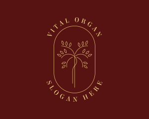 Organic Golden Tree logo design