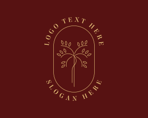 Thin - Organic Golden Tree logo design