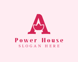 Bold - Pink Letter A Flower logo design