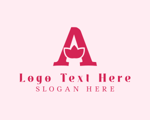 Pink Letter A Flower  Logo