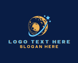 Cosmic - Moon Astronaut Star logo design