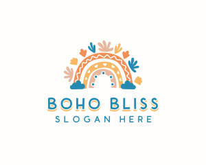 Boho Kindergarten Rainbow logo design