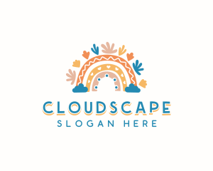 Clouds - Boho Kindergarten Rainbow logo design