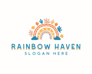 Boho Kindergarten Rainbow logo design