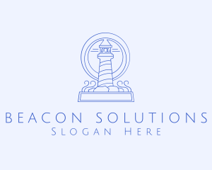 Beacon - Coastal Lighthouse Tower logo design