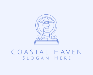 Coastal Lighthouse Tower logo design