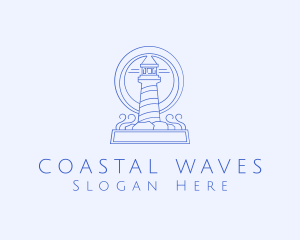 Coastal Lighthouse Tower logo design