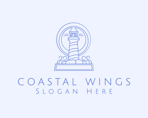 Coastal Lighthouse Tower logo design