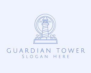 Coastal Lighthouse Tower logo design