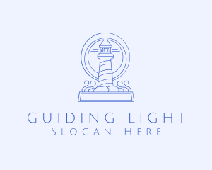 Lighthouse - Coastal Lighthouse Tower logo design