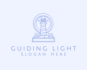 Coastal Lighthouse Tower logo design