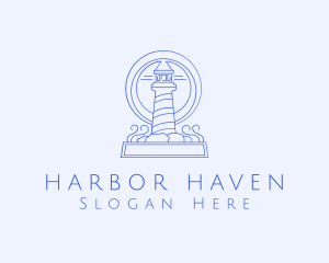 Coastal Lighthouse Tower logo design