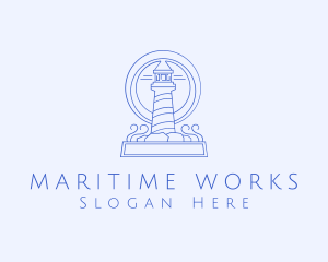 Coastal Lighthouse Tower logo design