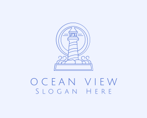 Coastal Lighthouse Tower logo design