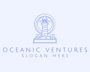 Coastal Lighthouse Tower logo design