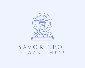 Coastal Lighthouse Tower logo design